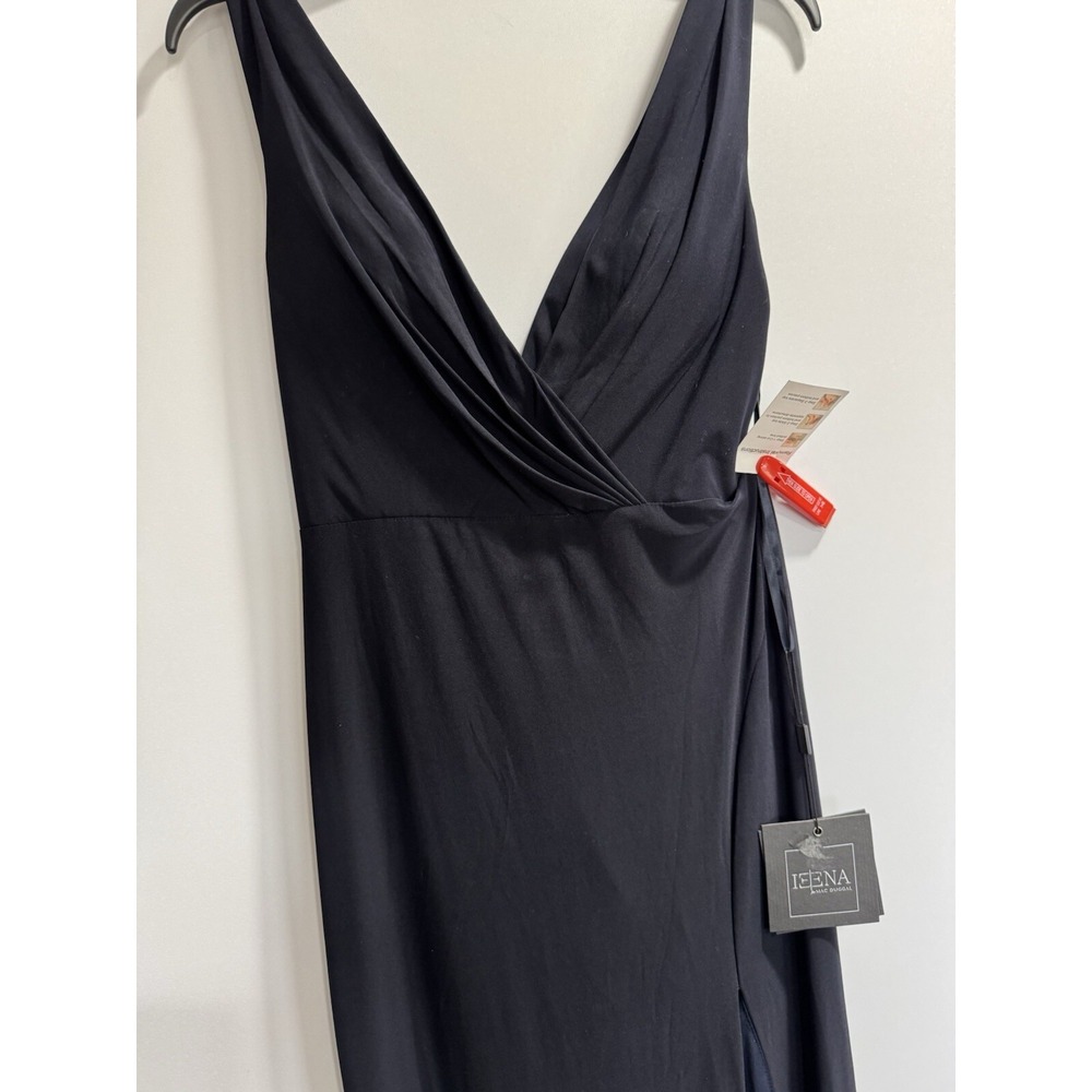 Mac Duggal IEENA Midnight Blue Sleeveless V Neck Jersey Gown 12336 Size 4 $298 - Picture 7 of 8